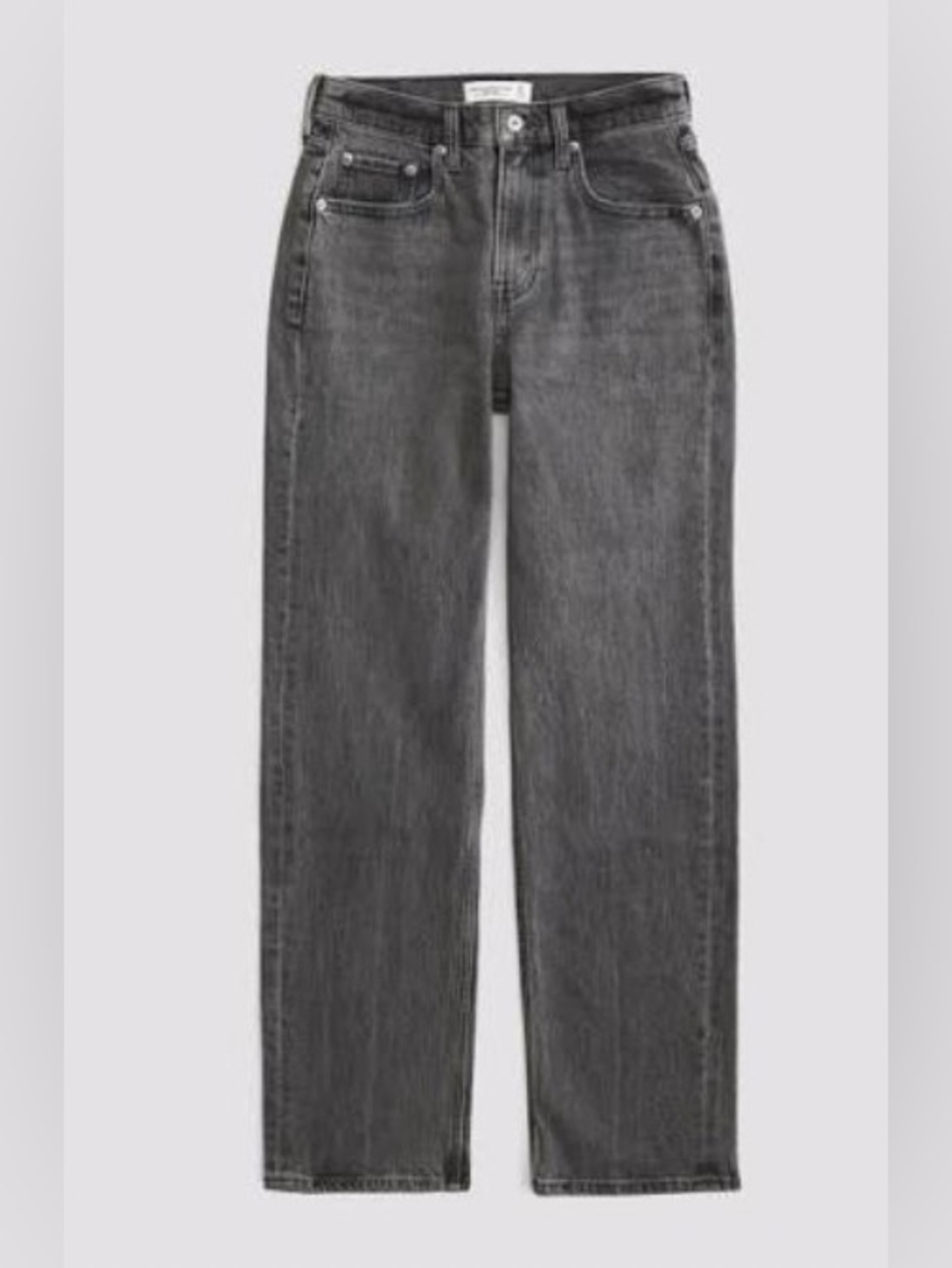 Abercrombie - Curve Love High Rise Vintage Straight Jean - Dark Grey Size 30